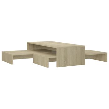 Mesa Centro Apilable Contrachapada Roble Sonoma 100x100x26,5 Cm