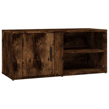 Mueble Para Tv Madera Contrachapada Roble Ahumado 80x31,5x36 Cm