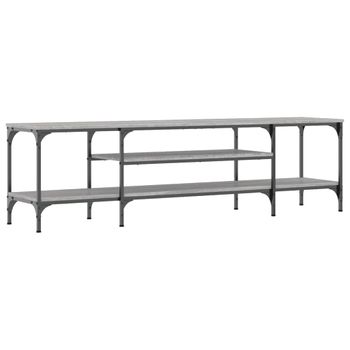 Mueble Tv Hierro Y Madera Contrachapada Gris Sonoma 161x35x45cm