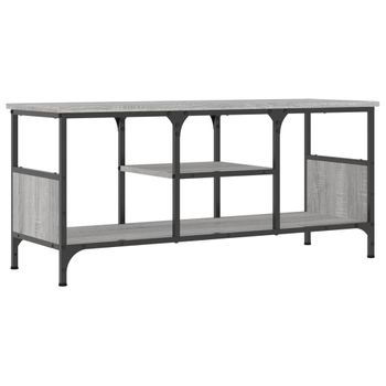 Mueble Tv Hierro Y Madera Contrachapada Gris Sonoma 100x35x45cm