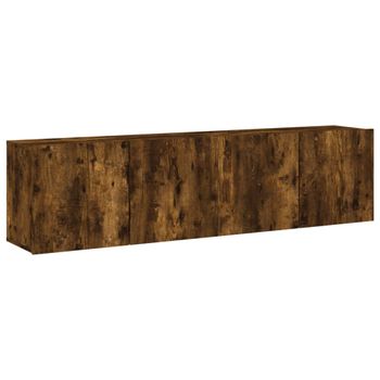 Muebles Para Tv De Pared 2 Unidades Roble Ahumado 80x30x41 Cm