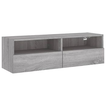 Mueble De Pared Tv Madera Ingeniería Sonoma Gris 100x30x30 Cm