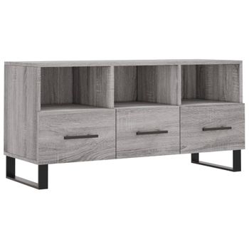 Mueble De Tv Madera De Ingeniería Gris Sonoma 102x36x50 Cm