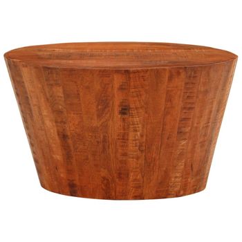 Mesa De Centro De Madera Maciza De Mango Rugosa Ø 52x30 Cm