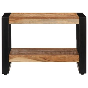 Mesa De Centro De Madera Maciza De Acacia 60x60x40 Cm