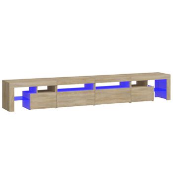 Mueble De Tv Con Luces Led Roble Sonoma 260x36,5x40 Cm