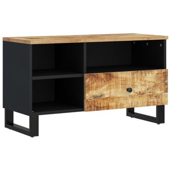 Mueble De Tv Madera Mango Y Madera Contrachapada 80x33x46 Cm