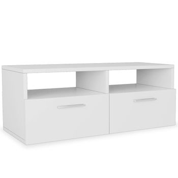 Mueble Para Televisión Madera Contrachapada Blanco 95x35x36 Cm