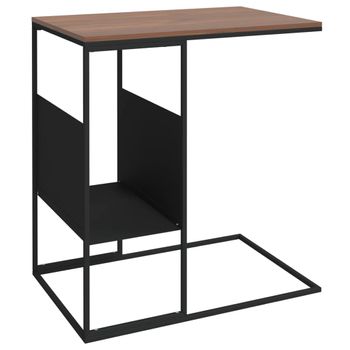 Mesa Auxiliar De Madera Contrachapada Negro 55x36x59,5 Cm