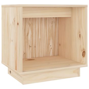 Mesita De Noche De Madera Maciza De Pino 40x30x40 Cm