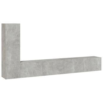 Set De Muebles De Tv 3 Piezas Madera Contrachapada Gris Hormigón