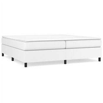 Estructura De Cama Box Spring Cuero Sintético Blanco 200x200 Cm