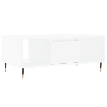 Mesa De Centro Madera Contrachapada Blanco 90x50x36,5 Cm