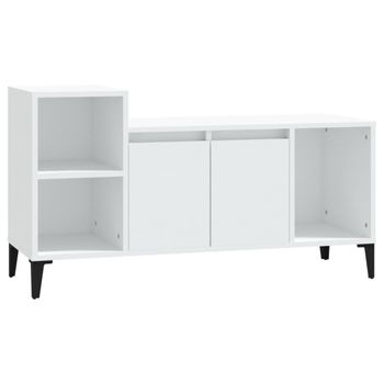 Mueble Para Tv Madera Contrachapada Blanco 100x35x55 Cm