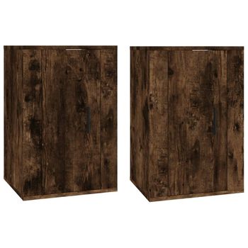 Muebles Para Tv De Pared 2 Unidades Roble Ahumado 40x34,5x60 Cm