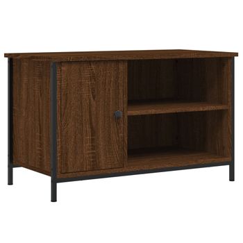 Mueble Para Tv Madera Contrachapada Marrón Roble 80x40x50 Cm