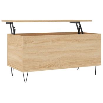 Mesa De Centro Madera Contrachapada Roble Sonoma 90x44,5x45 Cm