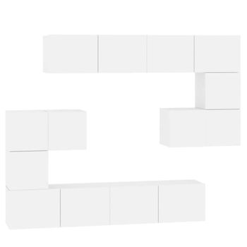 Mueble De Pared Para Tv Madera Contrachapada Blanco