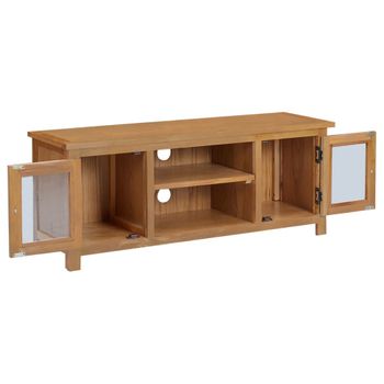 Mueble Para Tv Madera Maciza De Roble 110x35x44 Cm