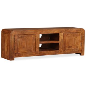 Mueble De Tv Madera Maciza Acabado Miel 120x30x40 Cm