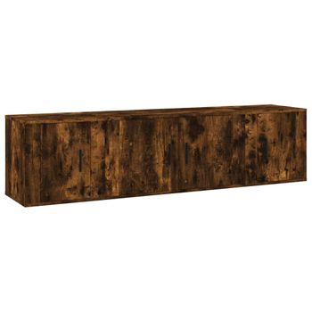 Set De Muebles De Tv 3 Piezas Madera Contrachapada Roble Ahumado