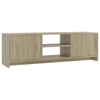 Mueble De Tv Madera Contrachapada Color Roble 120x30x37,5cm