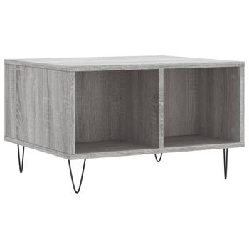 Mesa De Centro Madera Contrachapada Gris Sonoma 60x50x36,5 Cm