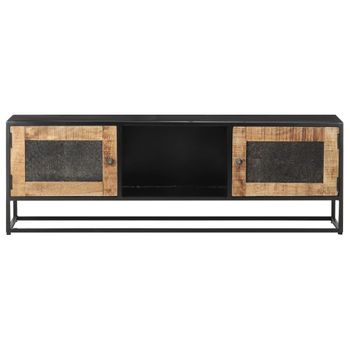 Mueble Para Tv De Madera Maciza De Mango Rugosa 120x30x40 Cm