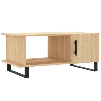 Mesa De Centro Madera Contrachapada Roble Sonoma 90x50x40 Cm