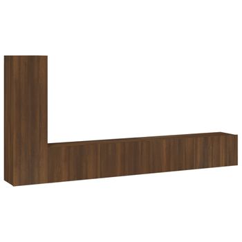 Set De Muebles Para Tv 3 Piezas Madera Contrachapada Roble Marrón