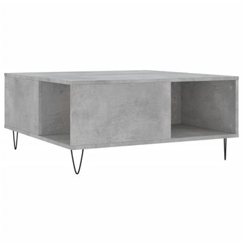 Mesa De Centro Madera Contrachapada Gris Hormigón 80x80x36,5 Cm