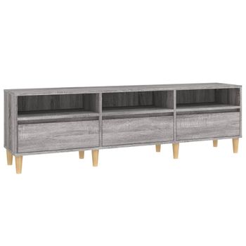 Mueble Para Tv Madera Contrachapada Gris Sonoma 150x30x44,5 Cm