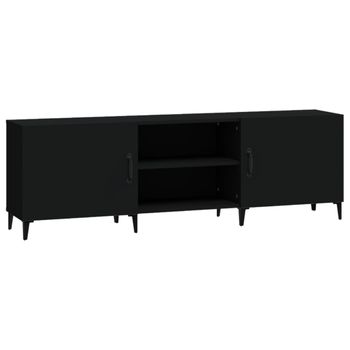 Mueble Para Tv Madera De Ingeniería Negro 150x30x50 Cm