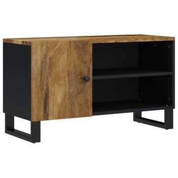 Mueble De Tv Madera Mango Y Madera Contrachapada 80x33x46 Cm