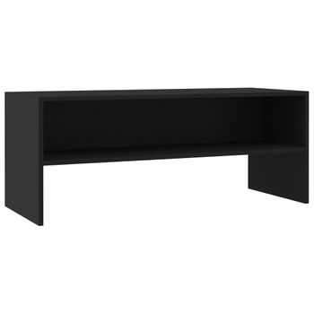 Mueble Para Tv Madera Contrachapada Negro100x40x40 Cm