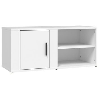 Mueble Para Tv Madera Contrachapada Blanco 80x31,5x36 Cm