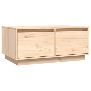 Mesa De Centro De Madera Maciza De Pino 80x50x35 Cm