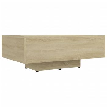 Mesa De Centro Madera Contrachapada Color Roble 85x55x31 Cm