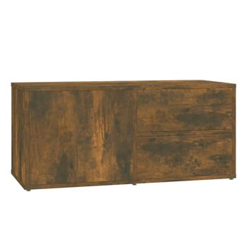 Mueble Para Tv Madera Contrachapada Roble Ahumado 80x34x36 Cm