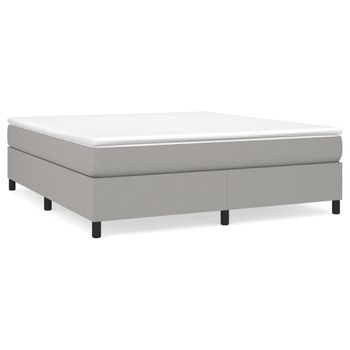 Estructura De Cama Box Spring Tela Gris Claro 180x200 Cm