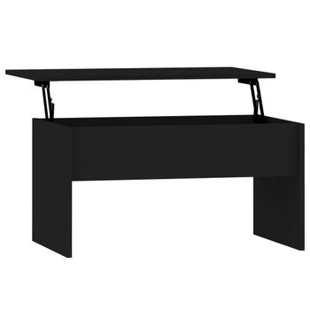 Mesa De Centro Madera Contrachapada Negra 80x50,5x41,5 Cm