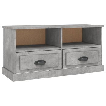 Mueble De Tv Madera Contrachapada Gris Hormigón 93x35,5x45 Cm