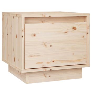 Mesita De Noche Madera Maciza De Pino 35x34x32 Cm