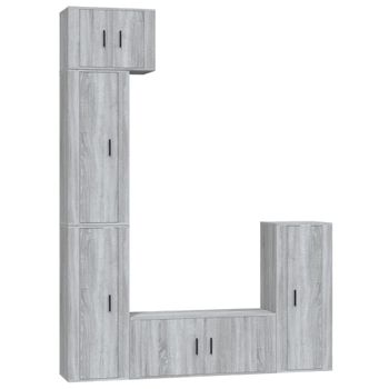 Set De Muebles Para Tv 5 Piezas Madera Contrachapada Gris Sonoma