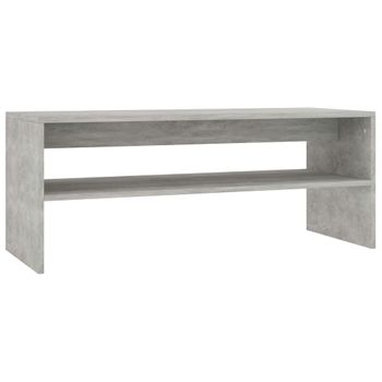 Mesa De Centro Madera Contrachapada Gris Hormigón 100x40x40 Cm