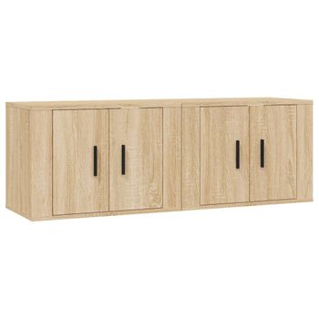 Muebles Para Tv De Pared 2 Unidades Roble Sonoma 57x34,5x40 Cm