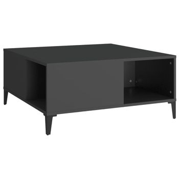 Mesa De Centro Madera Contrachapada Negro 80x80x36,5 Cm