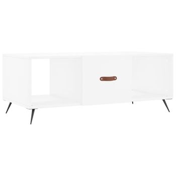 Mesa De Centro Madera Contrachapada Blanco 102x50x40 Cm