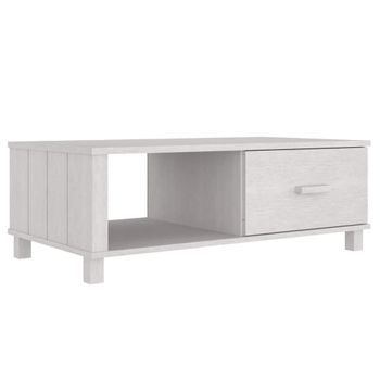 Mesa De Centro Hamar Madera Maciza De Pino Blanco 100x55x35 Cm