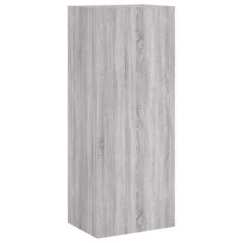 Mueble Tv De Pared Madera Ingeniería Gris Sonoma 40,5x30x102 Cm